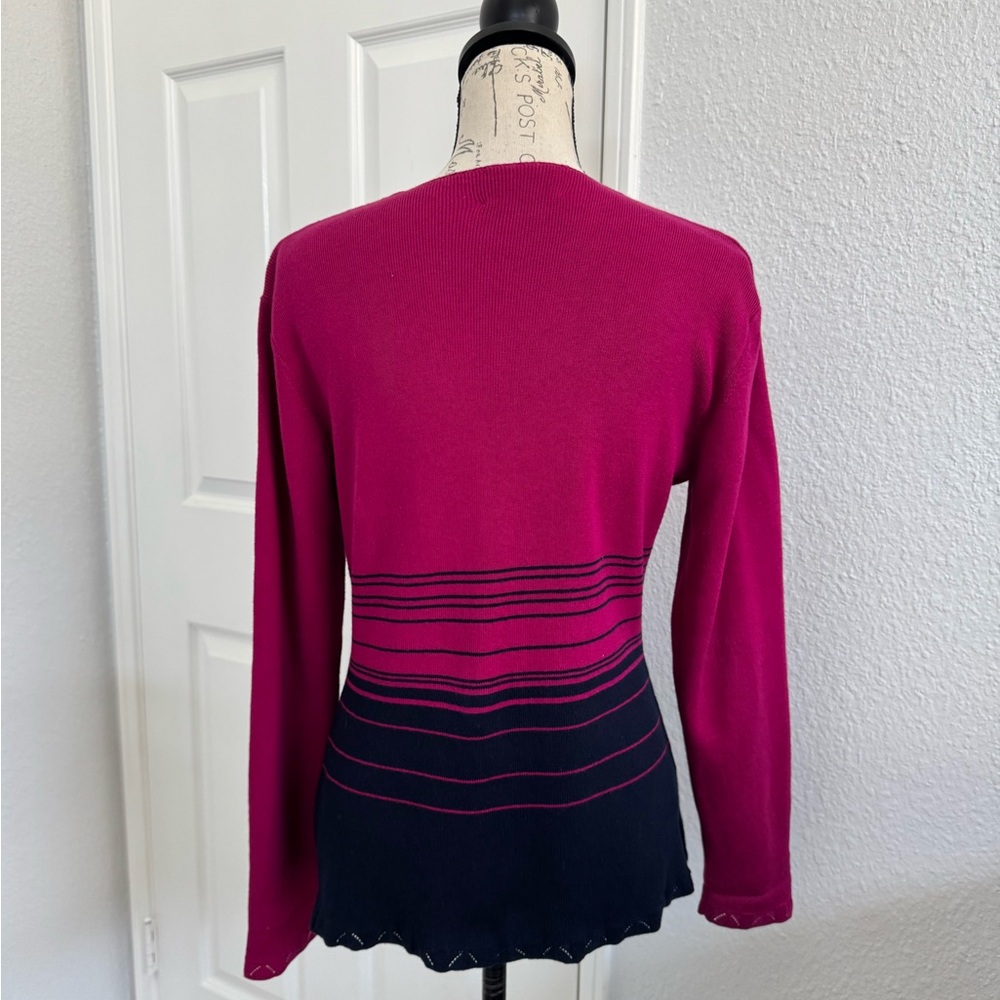 Susan Bristol Purple and Navy Cardigan - Picture 5 of 8